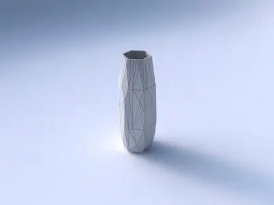 Vase squeezed hexagon with random triangle plates 2 3D print model