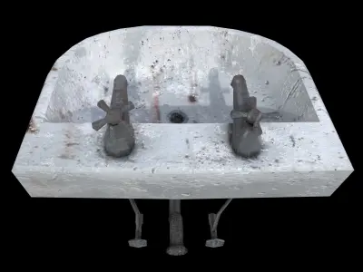 Old Sink - PBR - Dirty Textured Low-poly 3D model