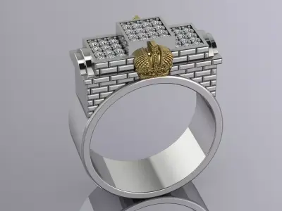 Elegant Mens Ring Jewelry Gold 3D print model purchase