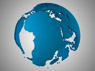 Globe Shell Dark Blue 3D model