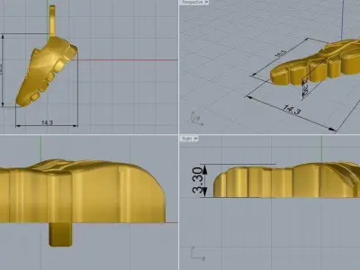 nike sneakers pendant 3 3D print model