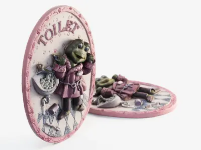 Bathroom Sign Decor PBR Low-poly 3D model