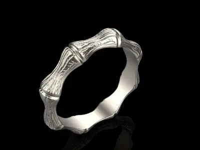 Bamboo textured ring model 849 3D print model