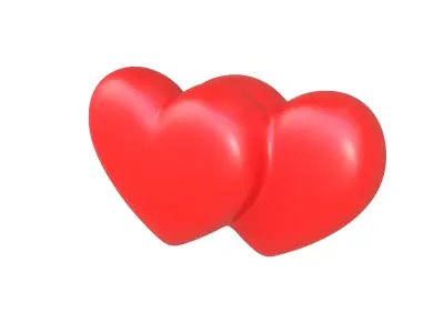 Double Heart 3D model 3D model