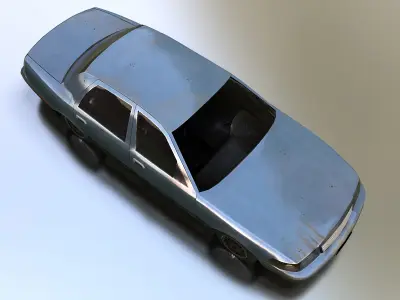 Textured Sedan Low-poly 3D model