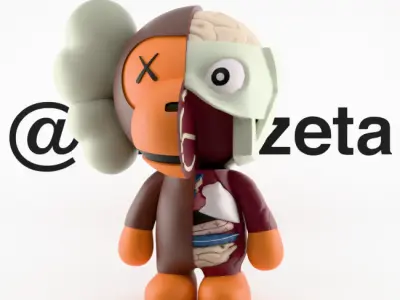 Kaws Bape Milo Flayed Open Textured Low-poly 3D model