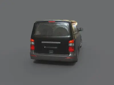 Generic Minivan Black Low-poly 3D model