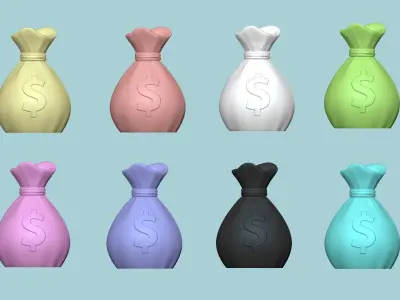 Money Bag - Piggy Bank - PiggyBank Coin Sack STL 3D print model