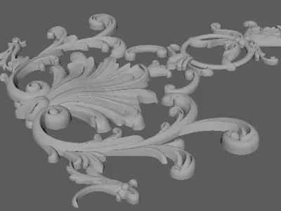 Central decor ornament for furniture 3D model 866