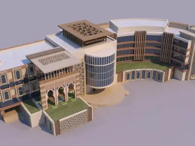 0171 - Islamic Facade Building 3D model