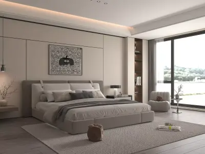 Modern Bedroom Scene 46 3D model