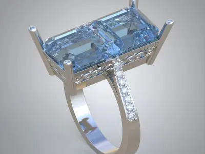 Diamond ring 0506 3D printable model Free 3D print model