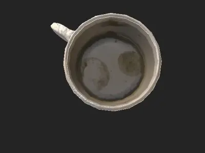 Dish Set cup Low-poly 3D model