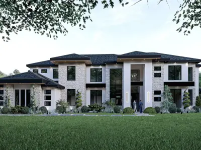 Modern House Number 3 - Stl-Dae file - 3d model Only 3D print model