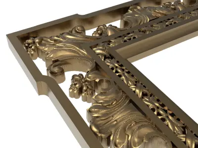 Carved Picture Frame 3D model 2