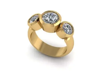 3stone ring 3D model