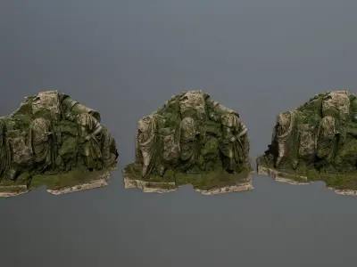 statue mountain  Low-poly 3D model