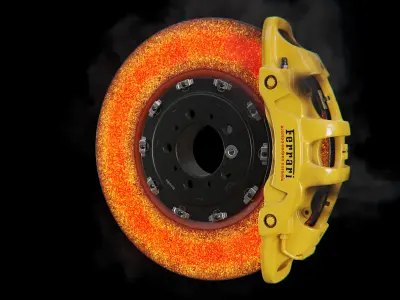 Brembo Extrema - Brake Caliper and Carbon-Ceramic Disc 3D model