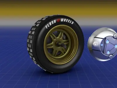 Flash Wheels Concept Tyre Illuminating Rim 3D model