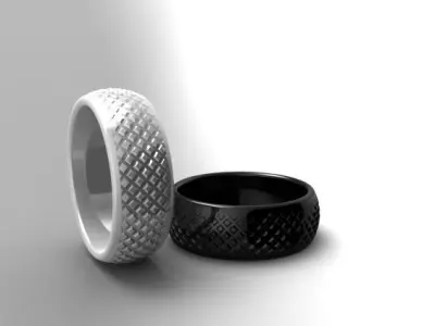 Ring two gold and silver rings Free 3D print model