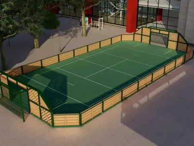 Urban stadium - Street soccer pitch 3D model
