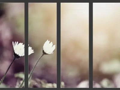 Printed Canvas - Little White Flower Low-poly 3D model