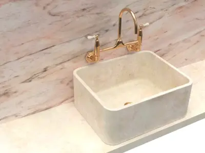 Vintage Sink With taps Free low-poly 3D model