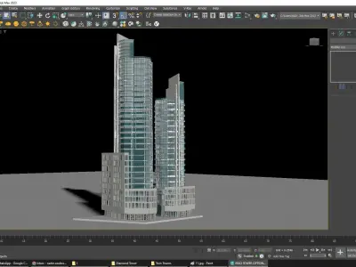 Twin Towers Exterior Design 3D model