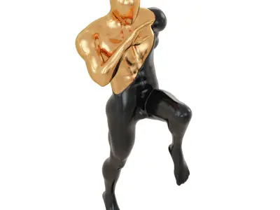 Abstract mannequin kick knee 73 3D model