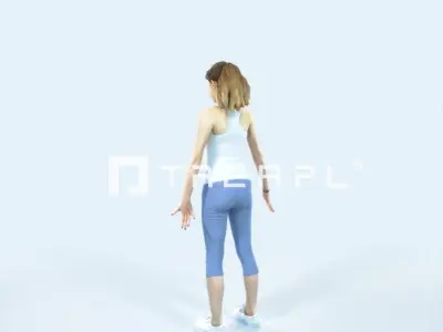 Essence 01G Animated Rigged Sports Teenage Girl Low-poly 3D model