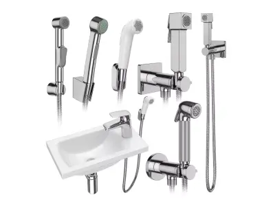 Hygienic shower Hansgrohe and Bossini set 158 3D model