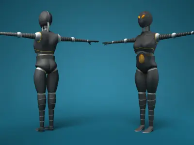 Sci-Fi Female Robot Free 3D model