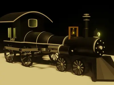 Steam or Coal Train 3D model