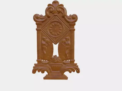 Wooden Clock Decor For Wood Carving 3D print model 4