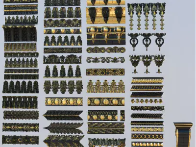 Luxury Ornamental Frieze 3D Model Collection 3D model
