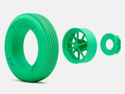 15x6 ET Gasser Wheel Firestone 820-15 Tire 3D print model