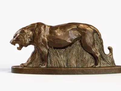 Tiger in the field Decorative Sculpture  3D print model