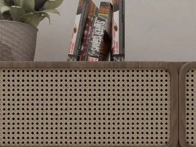 sideboard modern living room with floor lamp and chest of dra... Free low-poly 3D model