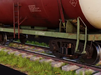Old Russian Tank Wagon Low-poly 3D model
