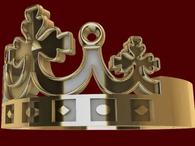 Crown Ring Design Gold 3D print model