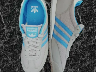 ADIDAS 3D SHOES - WHIE - TURQUOISE- DRAGON Low-poly 3D model