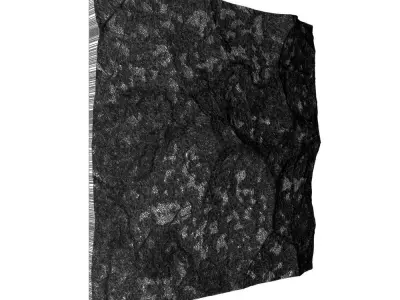 06-RockPanel piece of rock on wall 3D model