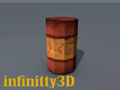 Barrel Low-poly 3D model 19