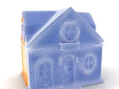 Charming Yellow House model pack Low-poly 3D model