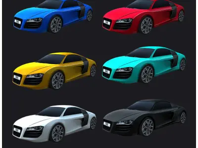 Car  audi r8 Low-poly 3D model