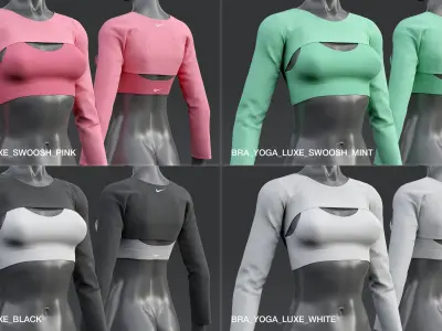 Nike Yoga Luxe Sleeve Top 3D model