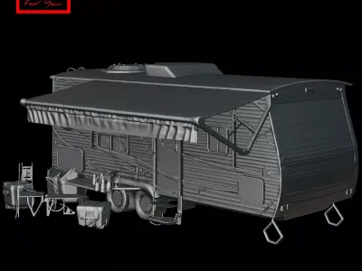 Travel trailer large 3D model