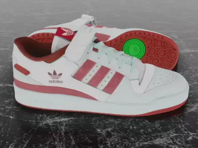 ADIDAS FORUM LOW - RED 3D SHOES Low-poly 3D model