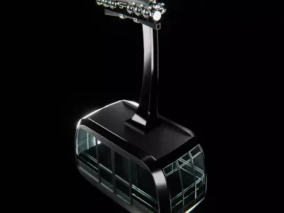 Aerial tramway Low-poly 3D model