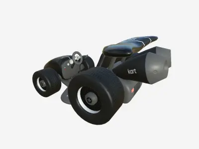 Cartoon Kart A09 Black - Vehicle Racing Design Low-poly 3D model